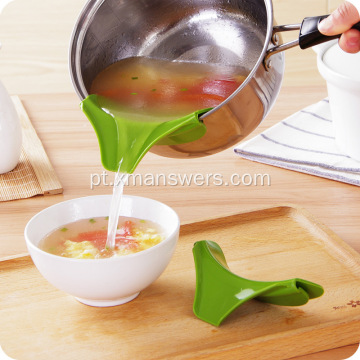 funil para ferramenta de sopa de silicone anti-transbordamento de cozinha